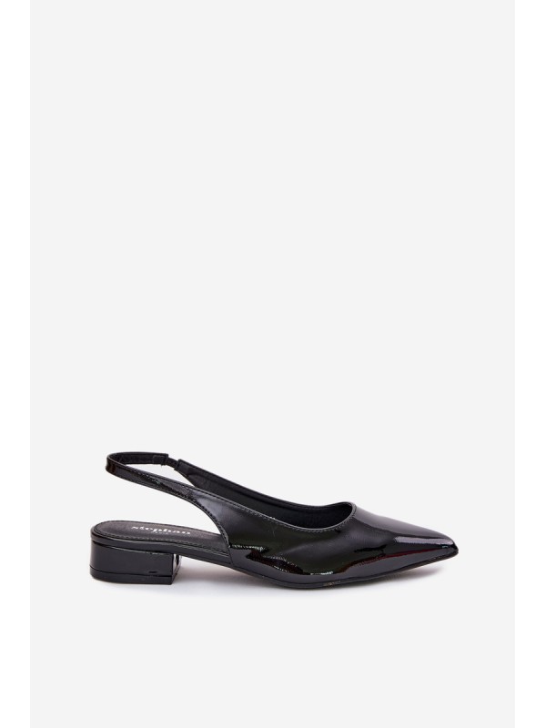 Lacquered Ballerinas On Low Heel Black Testori