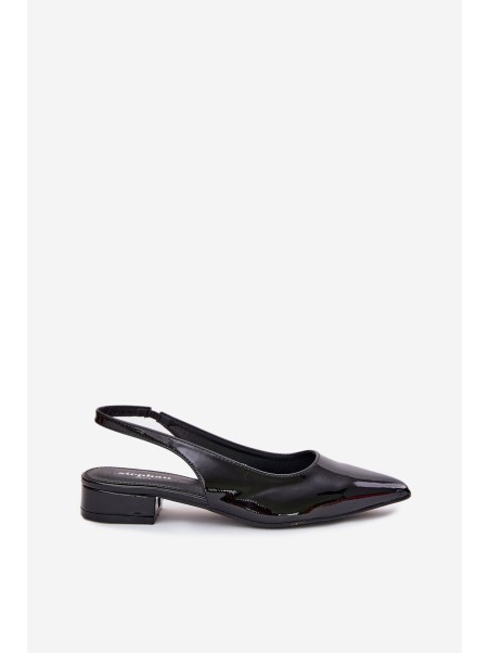 Lacquered Ballerinas On Low Heel Black Testori