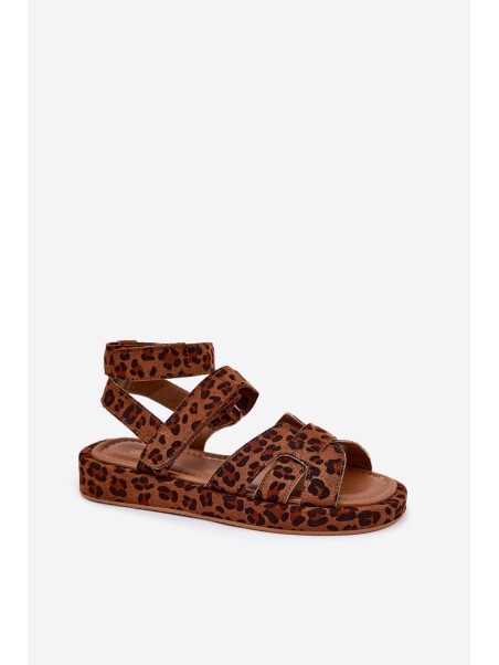 Women's sandals with Velcro leopard Uvissa