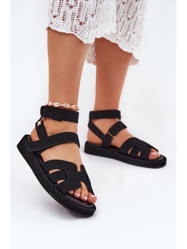Women Sandals With Velcro Black Uvissa 2
