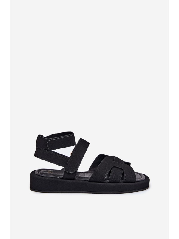 Women Sandals With Velcro Black Uvissa