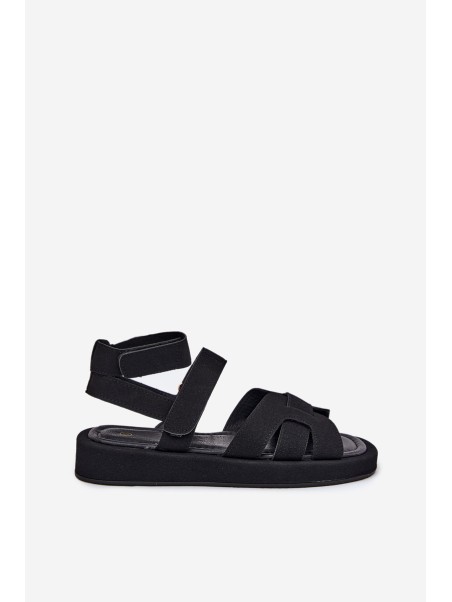 Women Sandals With Velcro Black Uvissa