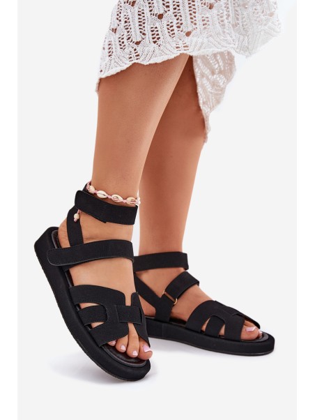 Women Sandals With Velcro Black Uvissa