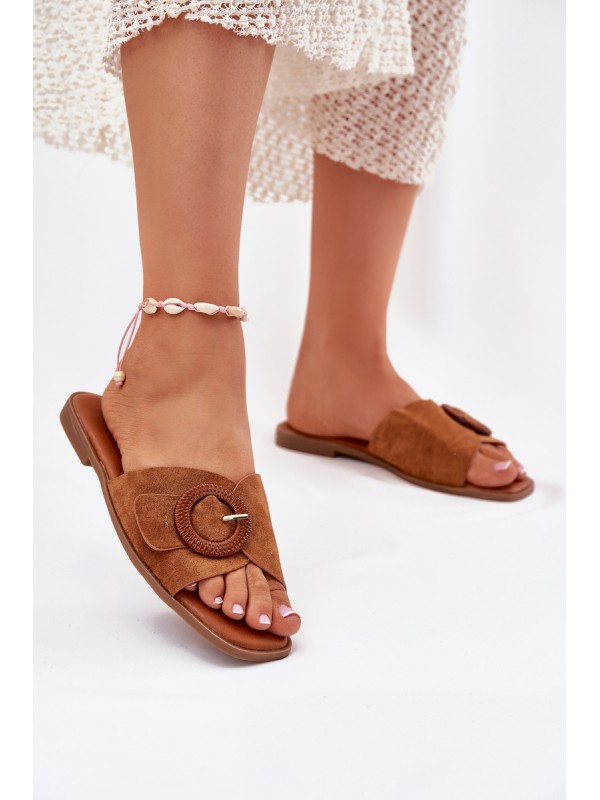 Classic Women's Flat Sandals Beige Scazze