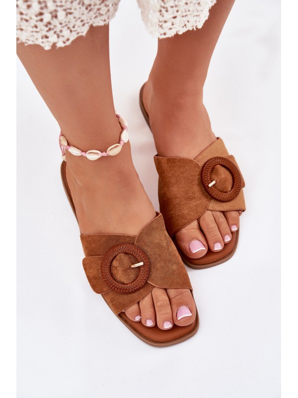Classic Women's Flat Sandals Beige Scazze