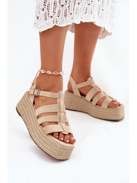 Women's Sandals With Straps And Braiding Beige Pardauss
