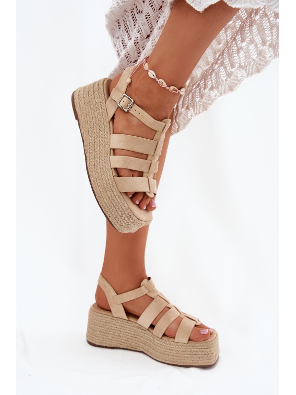 Women's Sandals With Straps And Braiding Beige Pardauss