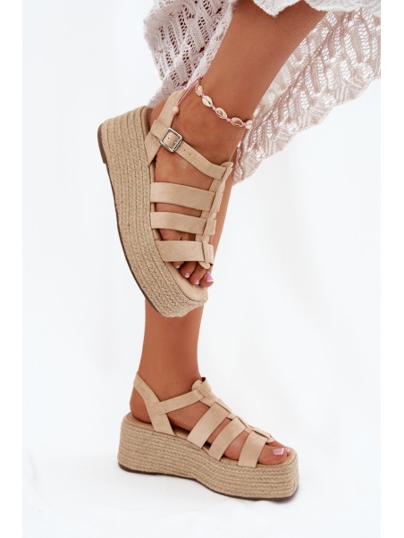 Women's Sandals With Straps And Braiding Beige Pardauss