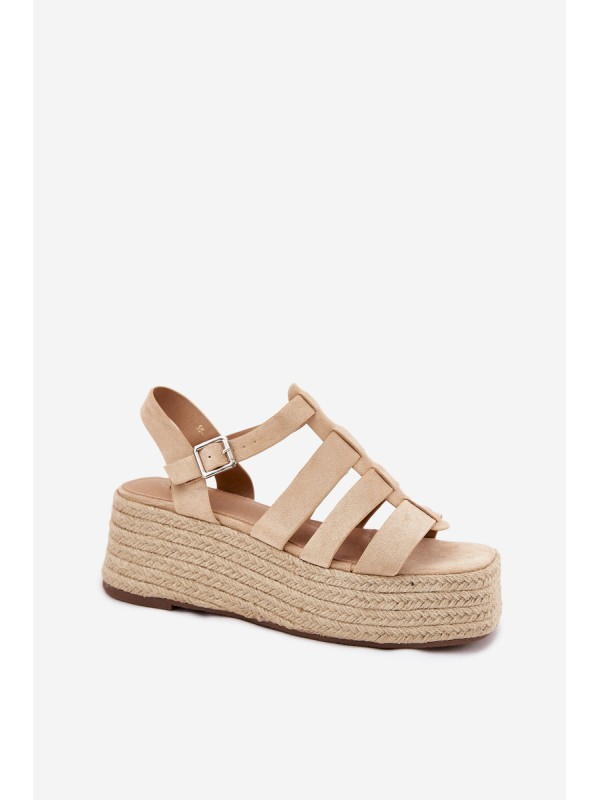 Women's Sandals With Straps And Braiding Beige Pardauss