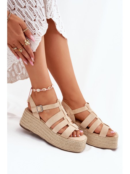 Women's Sandals With Straps And Braiding Beige Pardauss