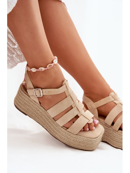 Women's Sandals With Straps And Braiding Beige Pardauss