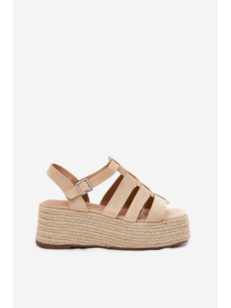 Women's Sandals With Straps And Braiding Beige Pardauss