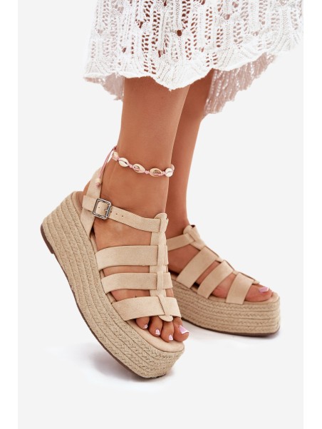Women's Sandals With Straps And Braiding Beige Pardauss