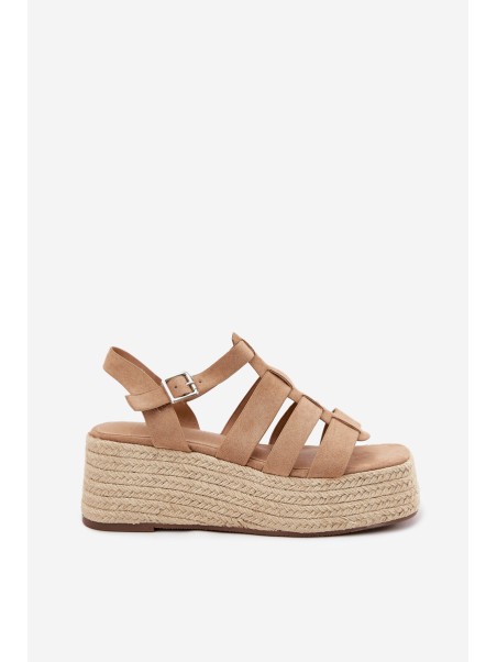 Women's Sandals With Straps And Braiding Khaki Pardauss
