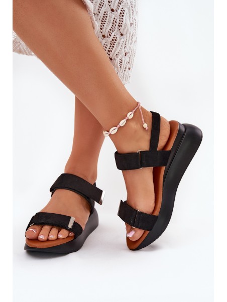 Women's Wedge Sandals Black Monera