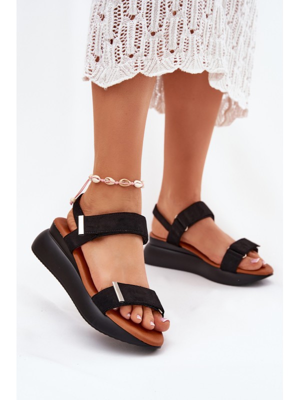 Women's Wedge Sandals Black Monera 2