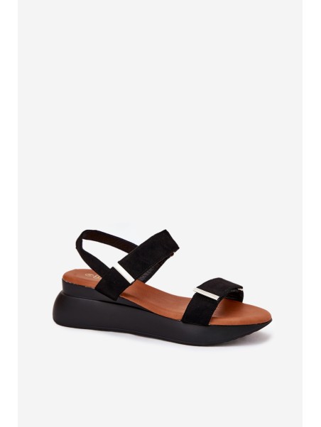 Women's Wedge Sandals Black Monera