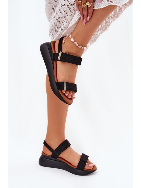 Women's Wedge Sandals Black Monera