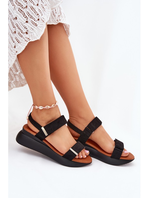 Women's Wedge Sandals Black Monera