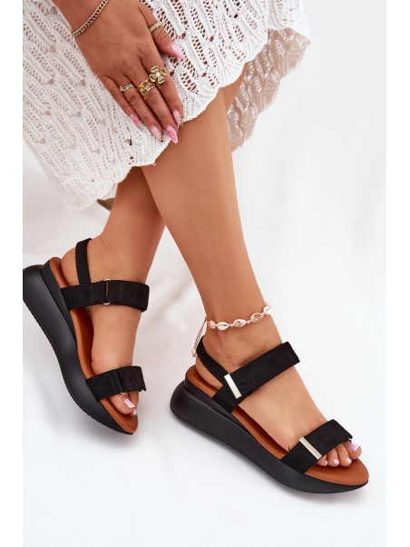 Women's Wedge Sandals Black Monera