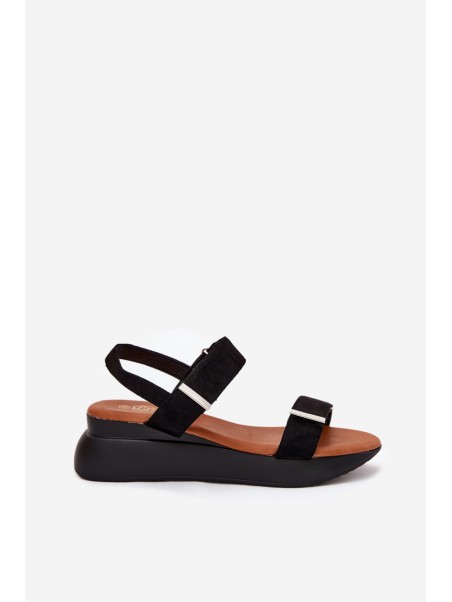 Women's Wedge Sandals Black Monera
