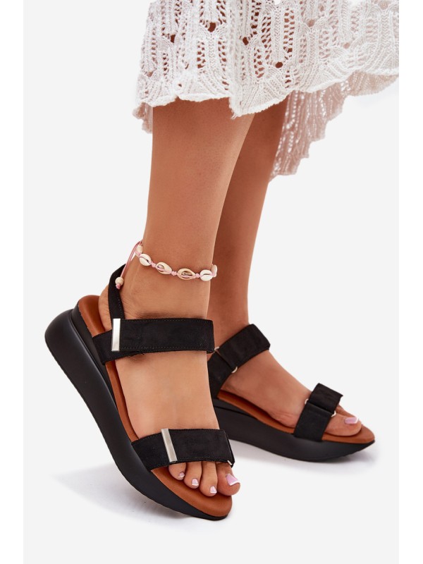Women's Wedge Sandals Black Monera