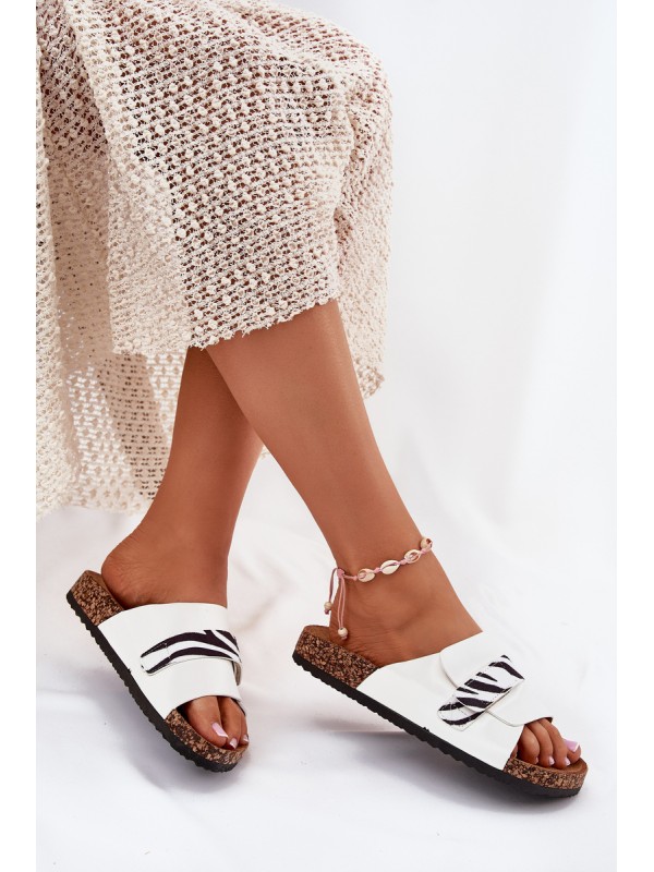 Women's Sandals With Velcro On Cork Platform Beige Baylin