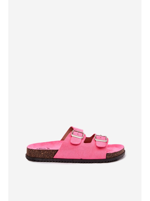 Women's Slippers With Buckles Neon Pink Oliena