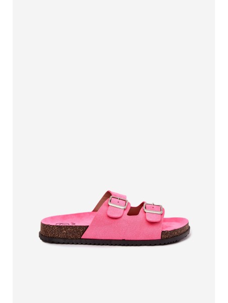 Women's Slippers With Buckles Neon Pink Oliena