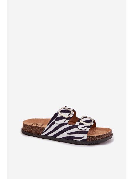 Women's Slippers With Buckles Zebra Oliena