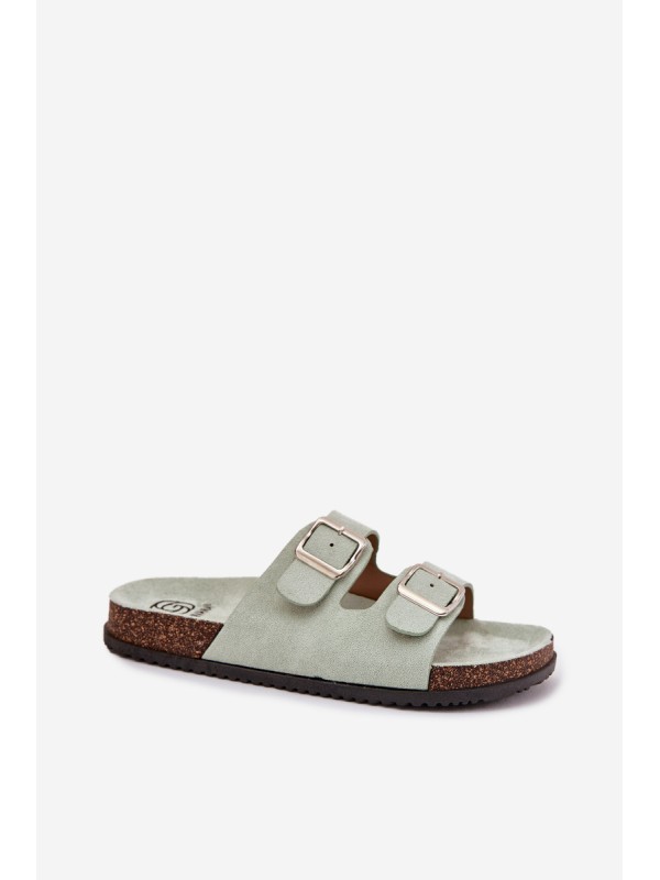 Women's Mules With Buckles Mint Oliena