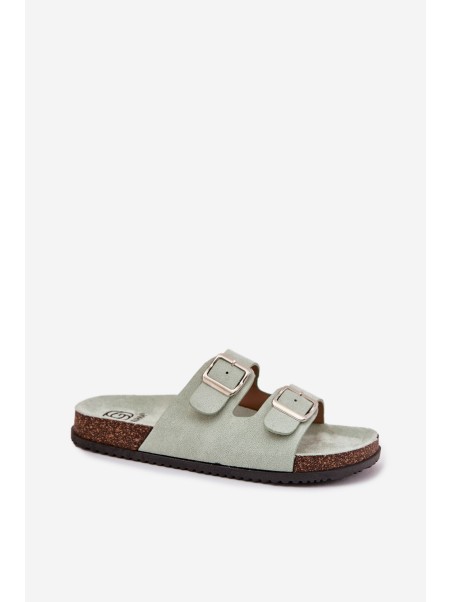 Women's Mules With Buckles Mint Oliena