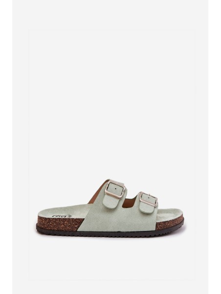Women's Mules With Buckles Mint Oliena