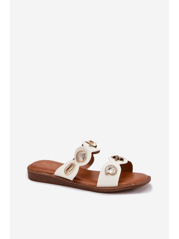 Women's Slippers With Golden Rings White Jenoriela