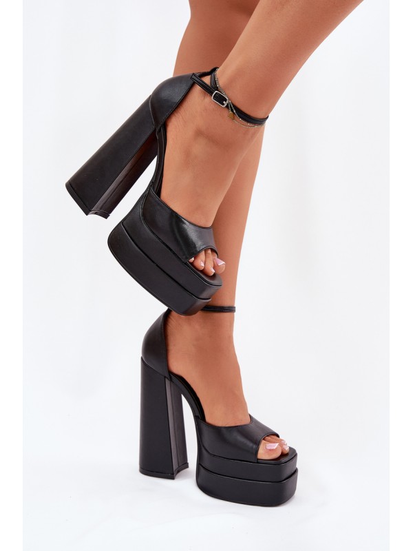 Women's Sandals On Heel And Platform Black Beloria 2
