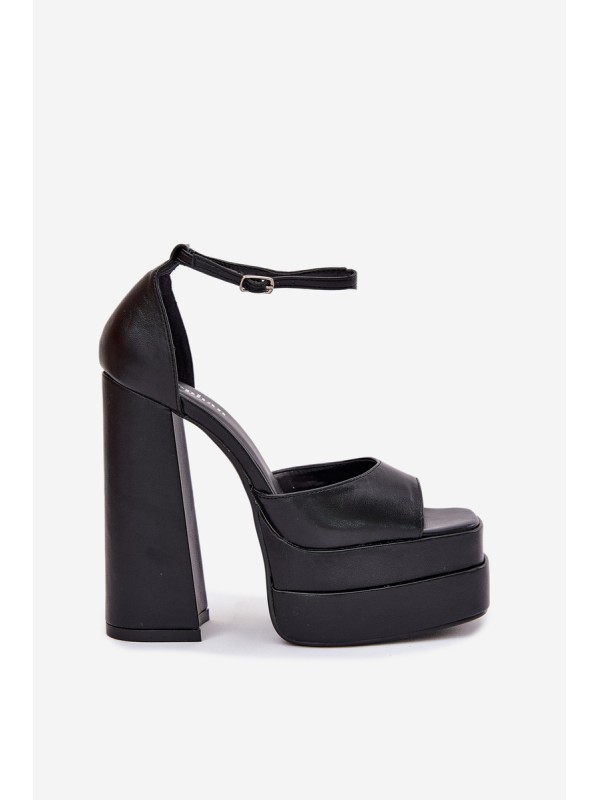 Women's Sandals On Heel And Platform Black Beloria