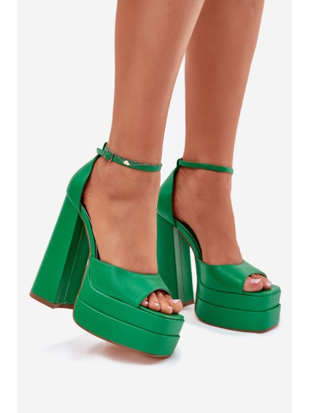 Women's Sandals On Heels And Platform Green Beloria