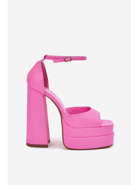 Ladies Sandals On Heel And Platform Pink Beloria