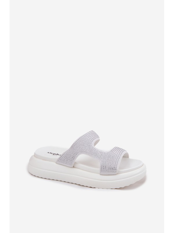 Embellished Women's Platform Sandals White Jestella