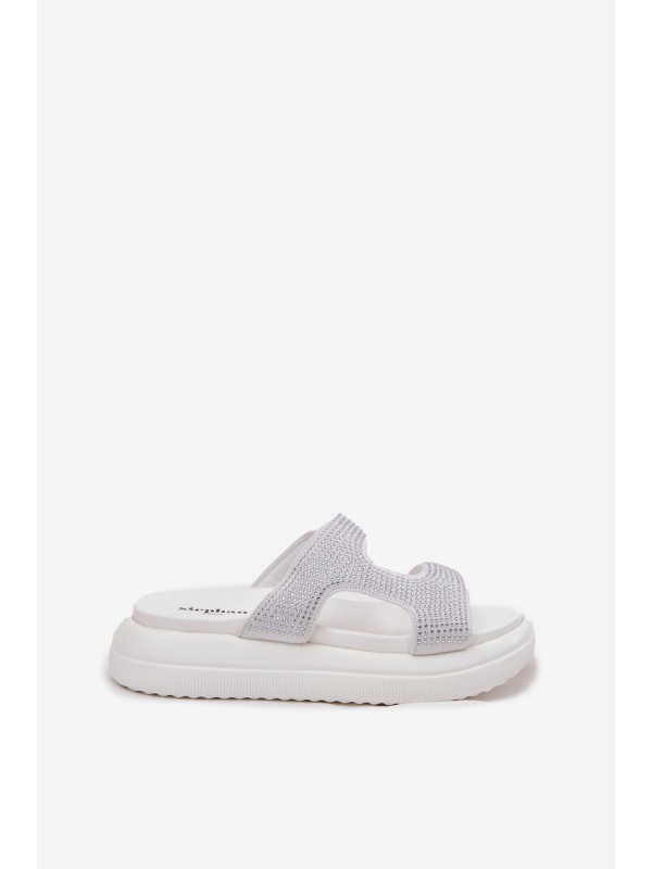 Embellished Women's Platform Sandals White Jestella