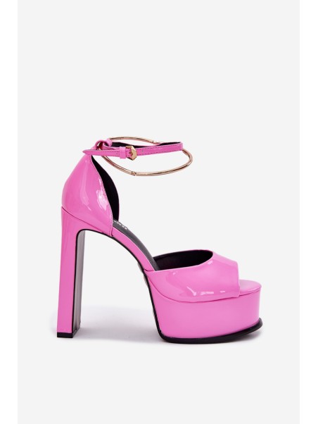 Ladies Sandals On Heel And Platform Pink Beloria