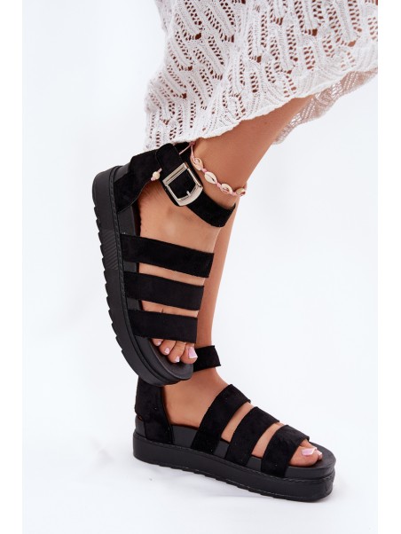 Women's Platform Sandals With Straps Black Nevidas