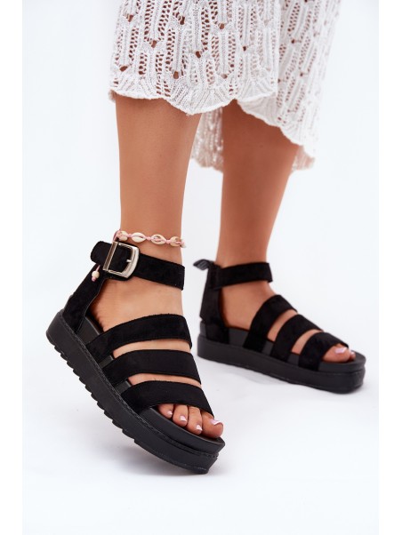 Women's Platform Sandals With Straps Black Nevidas