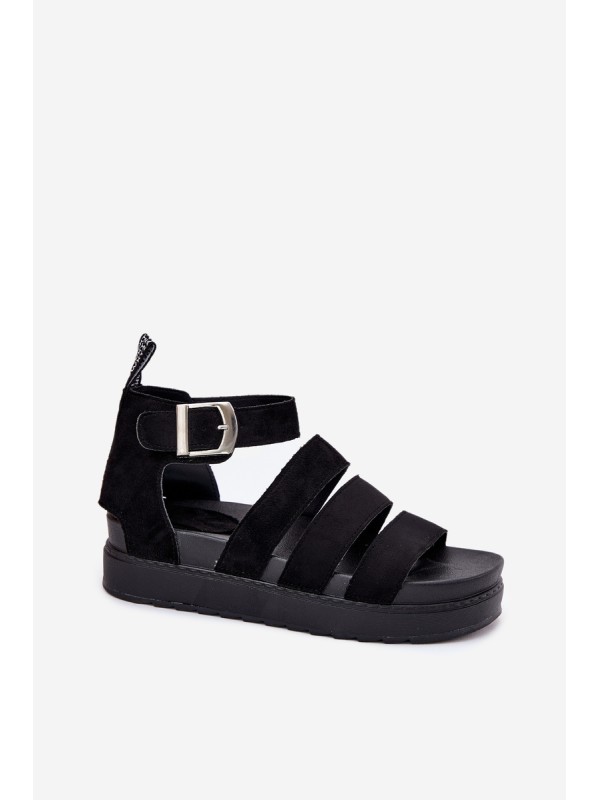 Women's Platform Sandals With Straps Black Nevidas