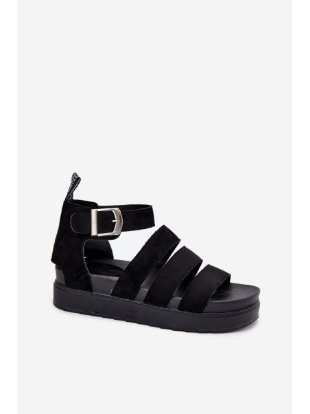 Women's Platform Sandals With Straps Black Nevidas
