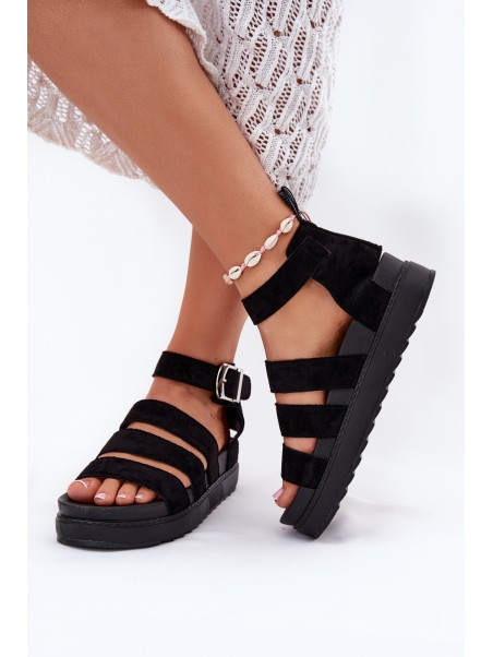 Women's Platform Sandals With Straps Black Nevidas