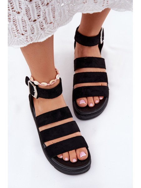Women's Platform Sandals With Straps Black Nevidas