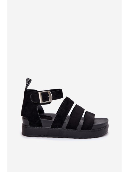 Women's Platform Sandals With Straps Black Nevidas