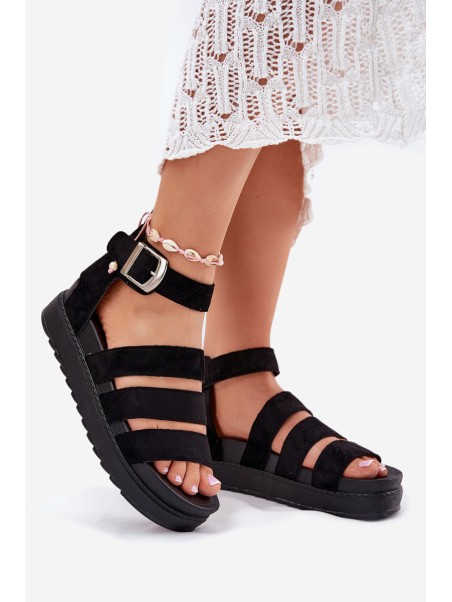 Women's Platform Sandals With Straps Black Nevidas
