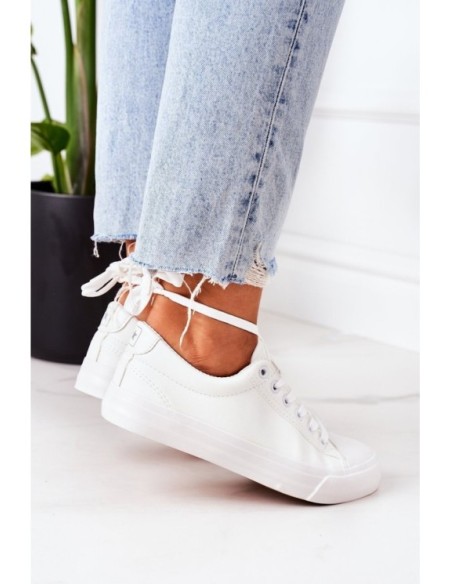 Women's Leather Sneakers White Mega